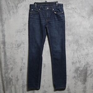 BLK DNM Jeans Mens 33x34 Blue Gates Slim Stretch Whisker 5-Pocket Denim Pants